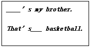 ı: ____'s my brother.   That's___ basketball.  