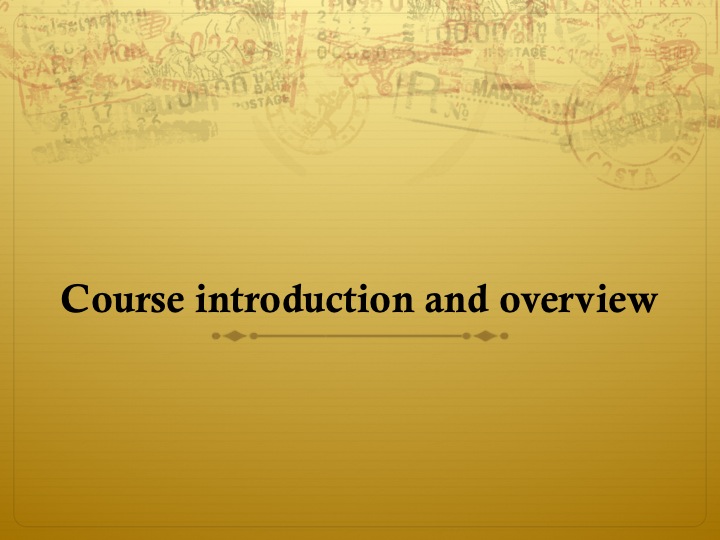 Course introduction and overview