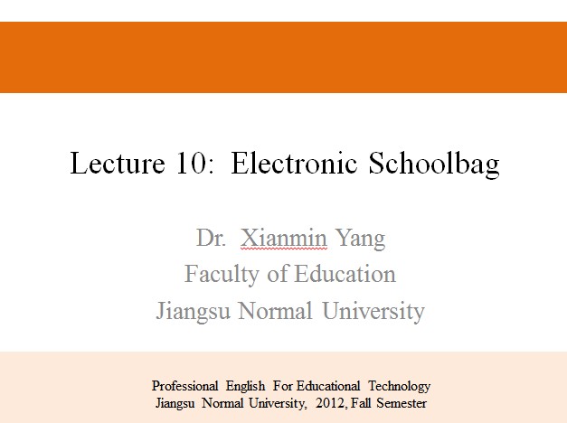 L10：e-Schoolbag & e-Textbook