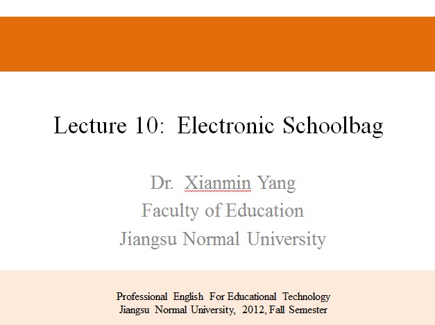 L10：e-Schoolbag & e-Textbook