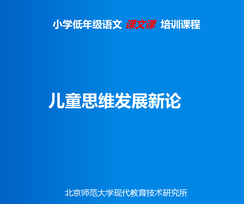 儿童思维发展新论